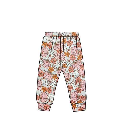 preorder P0285 Pink pumpkin flowers girls pants