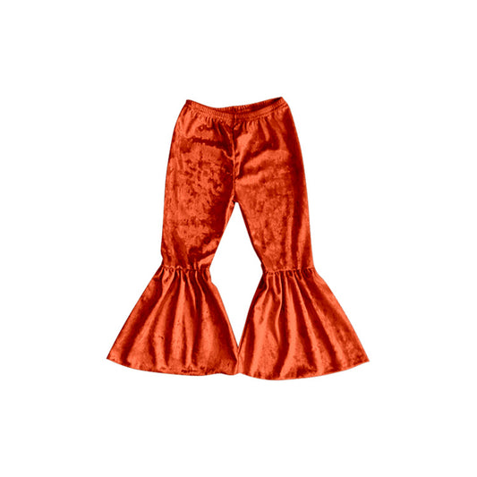 preorder P0337 Orange velvet girls pants