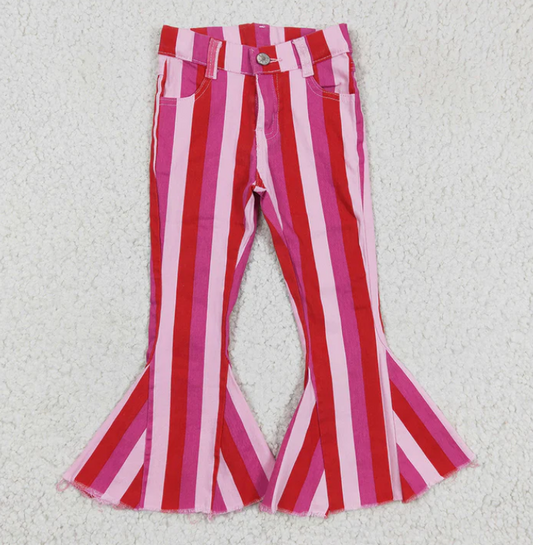 preorder P0347 Hot pink & pink striped adult denim pants