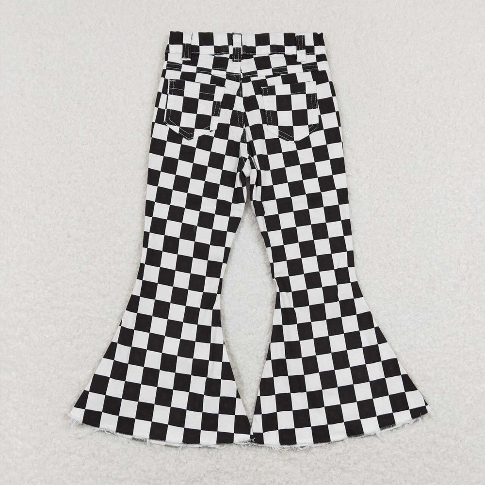 colorful checkered girls jeans RTS sibling clothes