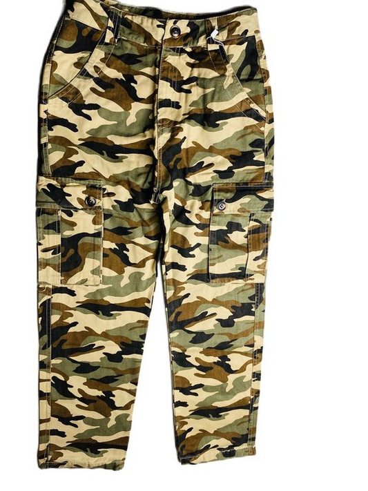 preorder P03745 Green camo pockets boys denim pants