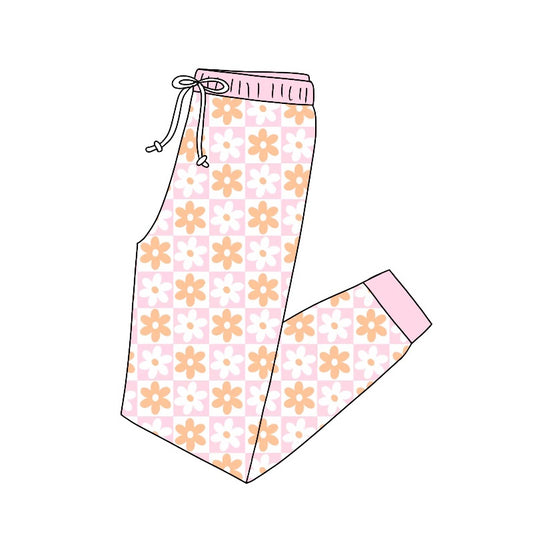 preorder P0378 Flowers pink adult milk silk pants