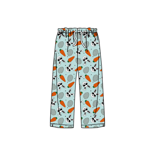 preorder P0428 Easter Rabbit Carrot Egg Blue Adult Pants