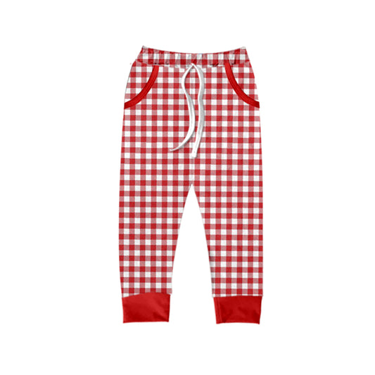 preorder P0438 Red checkered pockets kids pants