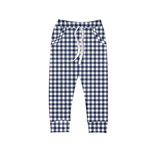 preorder P0439 Black checkered pockets kids pants