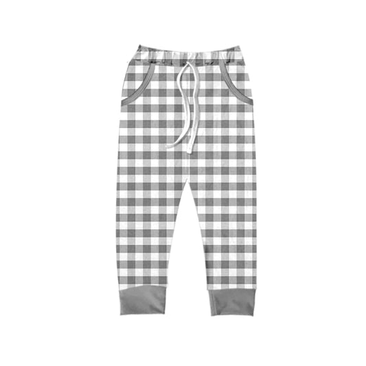 preorder P0440 Grey checkered pockets kids pants