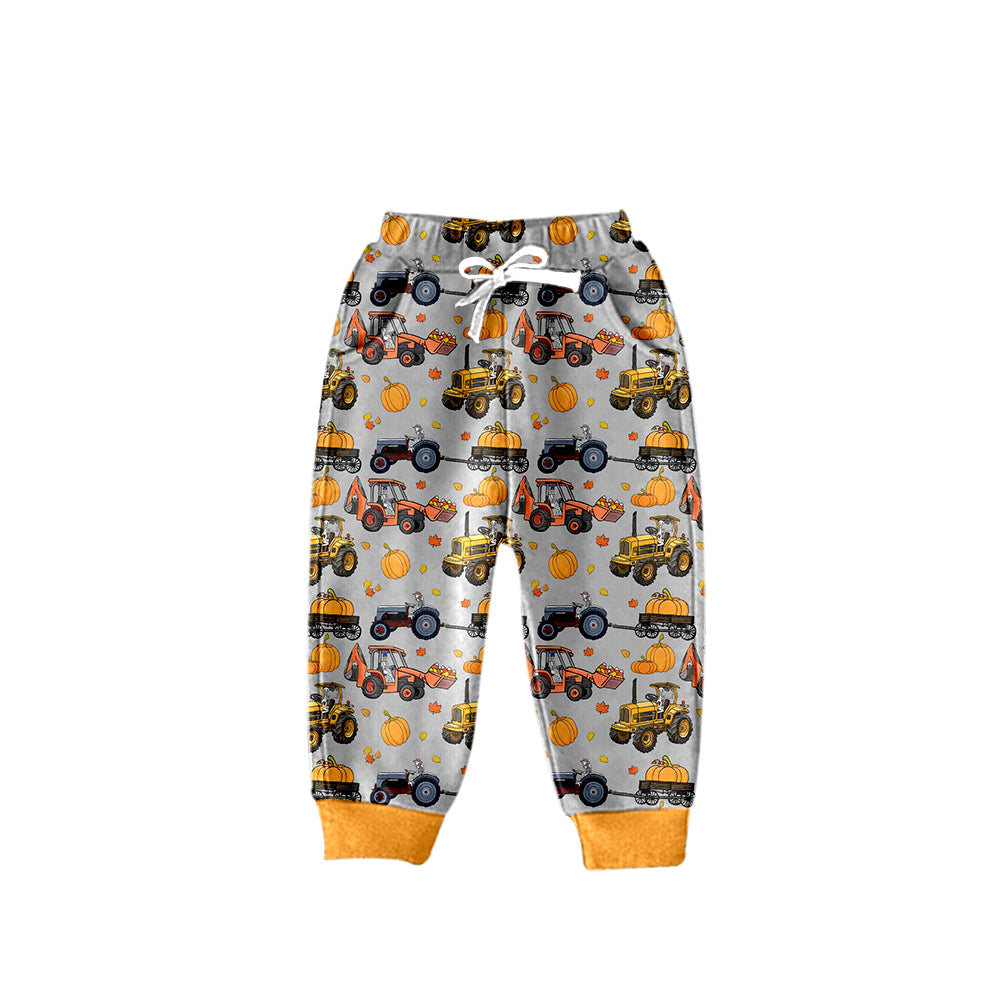 preorder P0477 Autumn tractor truck pumpkin boys pants