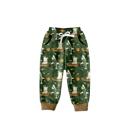 preorder P0478 Halloween spooky fish green boys pants