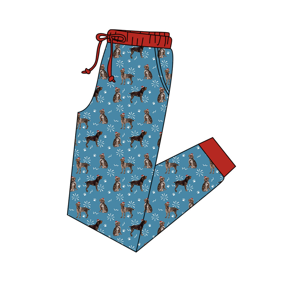 preorder P0550 Christmas dog hat blue adult pants