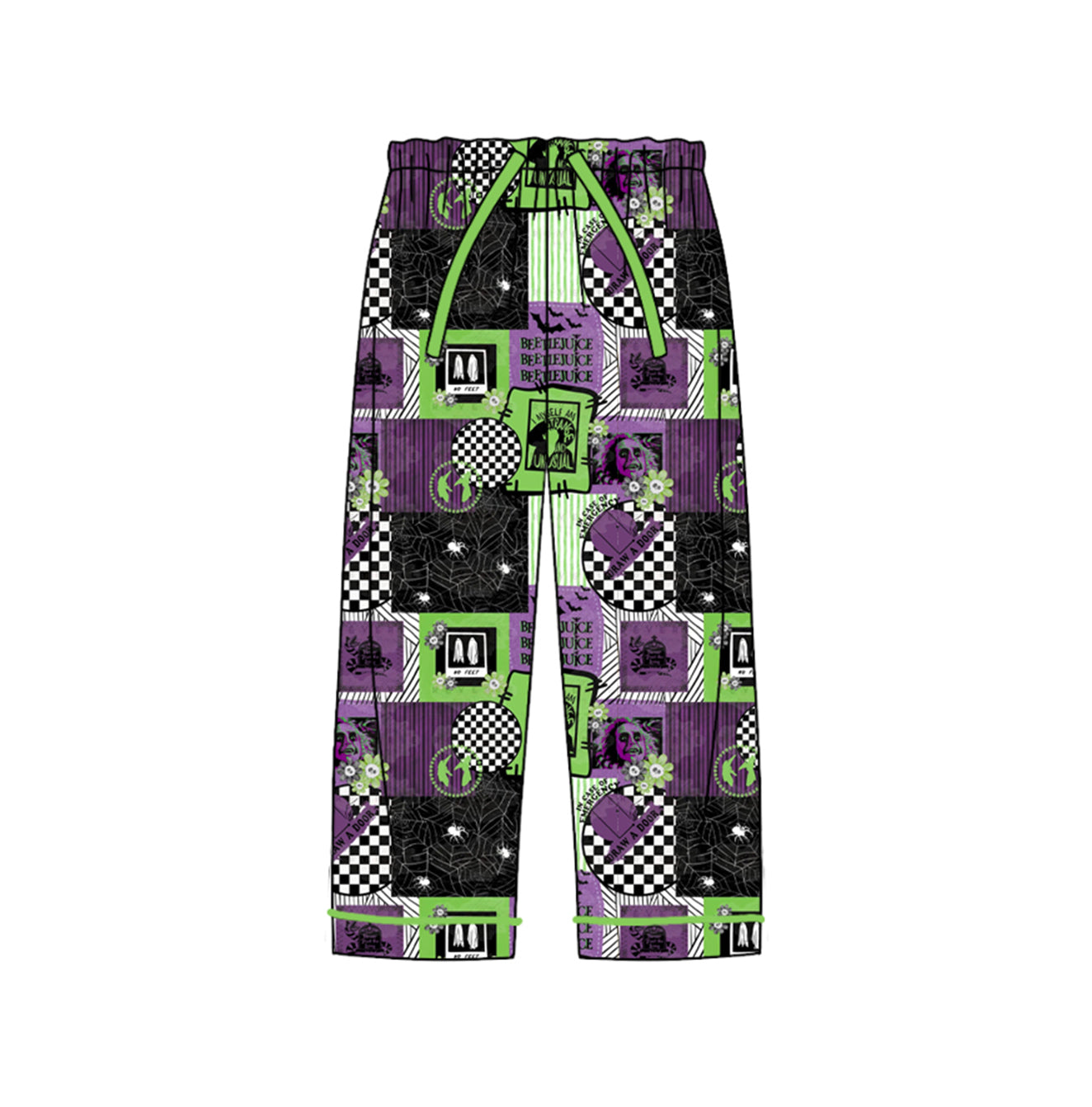 preorder LR1450 Halloween clown purple green adult woman pants