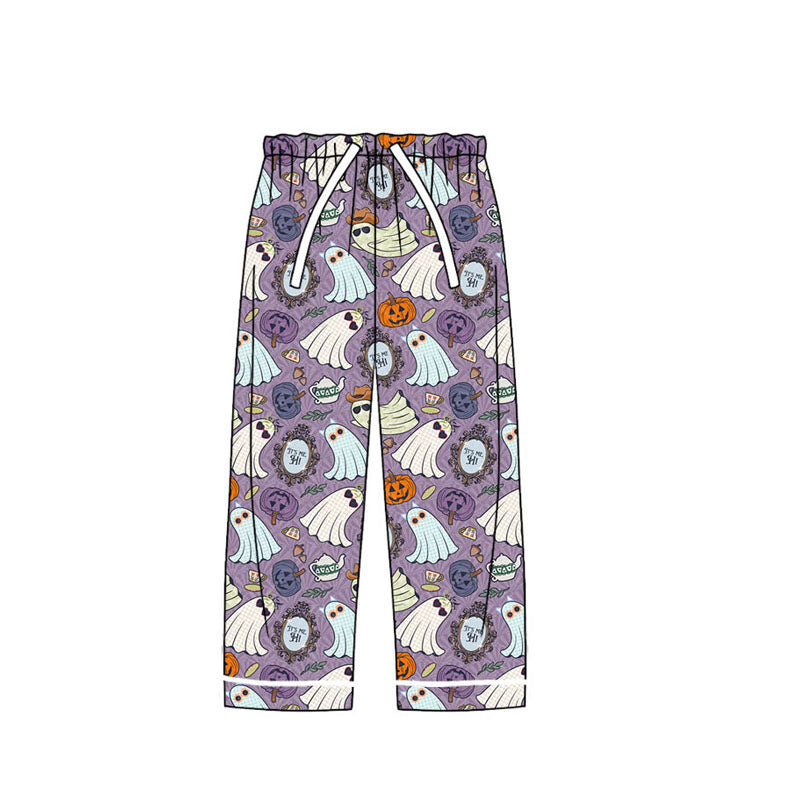 preorder P0597 Halloween spooky pumpkin purple adult pants