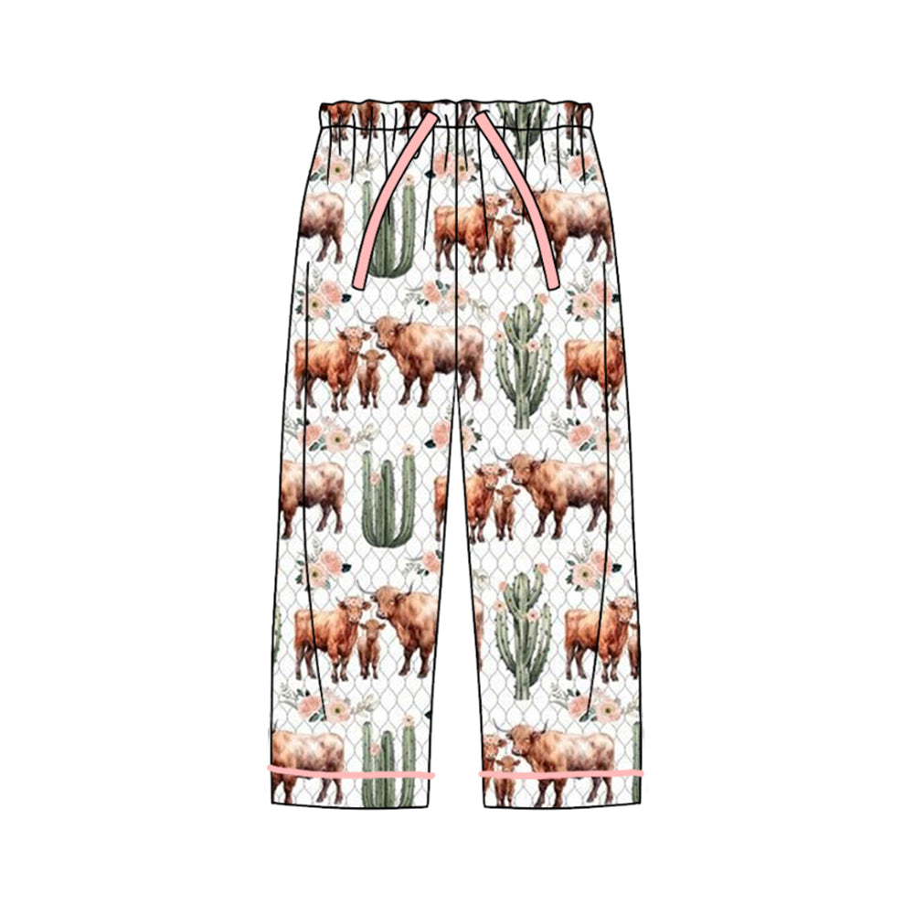 preorder P0605 Western cactus cow pink adult pants women pants