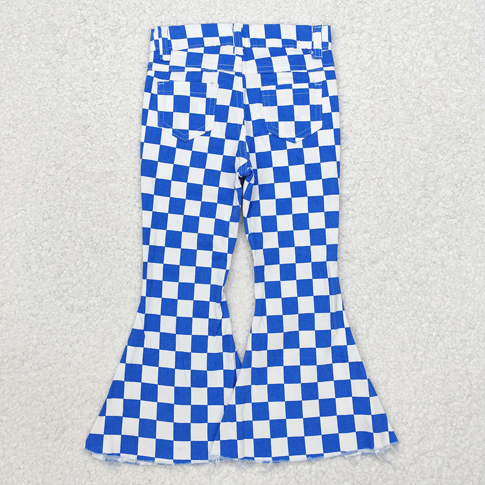 colorful checkered girls jeans RTS sibling clothes