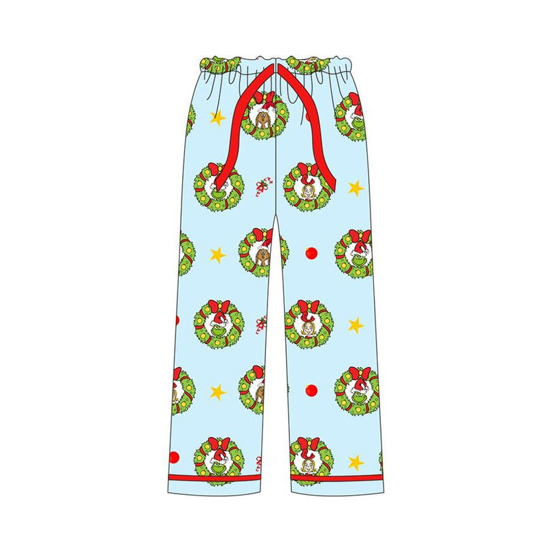 preorder P0613 Christmas green face adult man pants