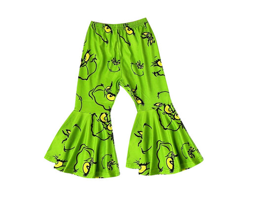 preorder P0627 Christmas green face green milk silk girls pants