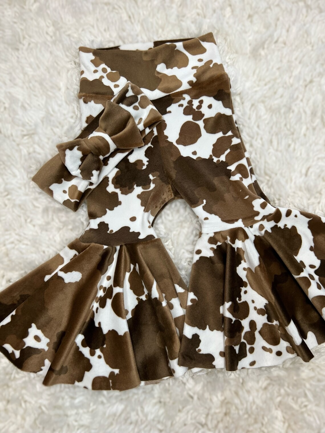 preorder P0629 brown cow print milk silk girls pants