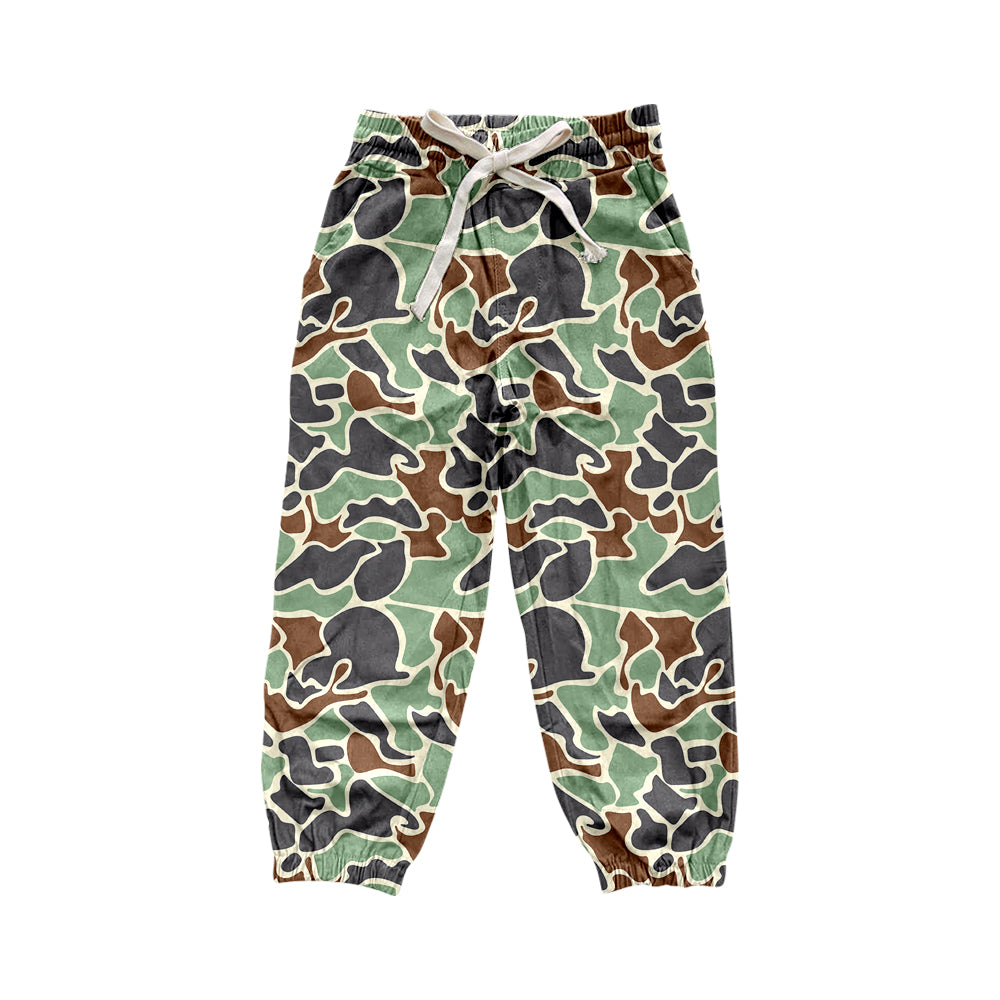 preorder P0653 dark green camo boys milk silk pants