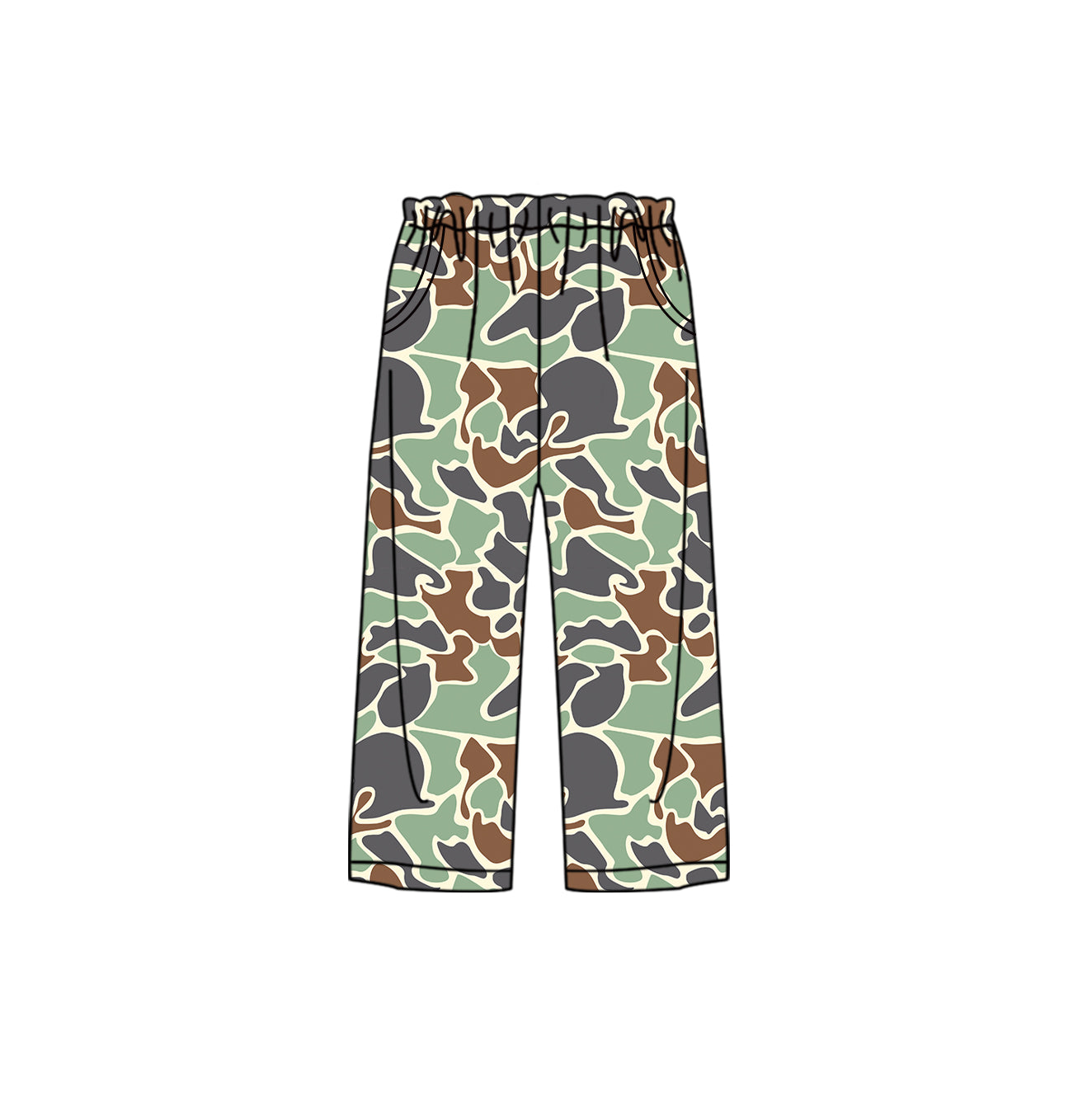 preorder P0658 dark green camo adult women pants