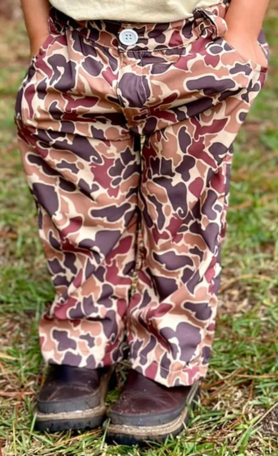 preorder P0662 brown camo denim pants boys jeans