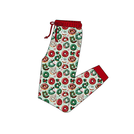 preorder P0685 Christmas holly berry donut green adult women pants