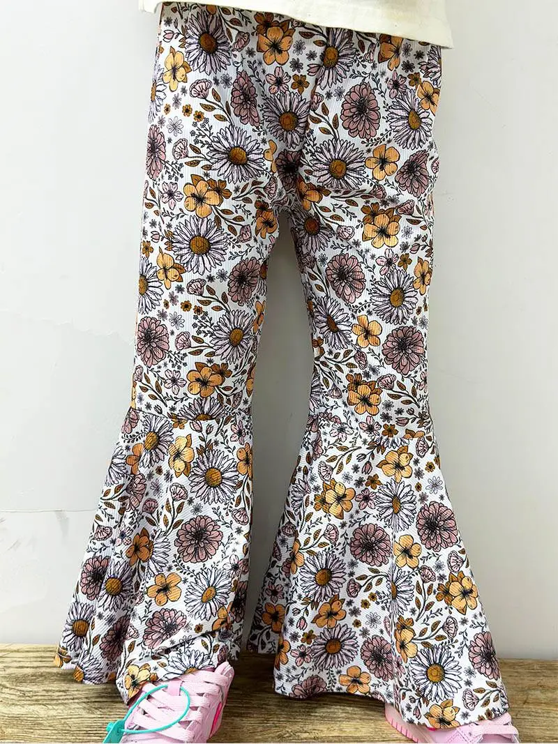preorder P0707 colorful flowers girls pants