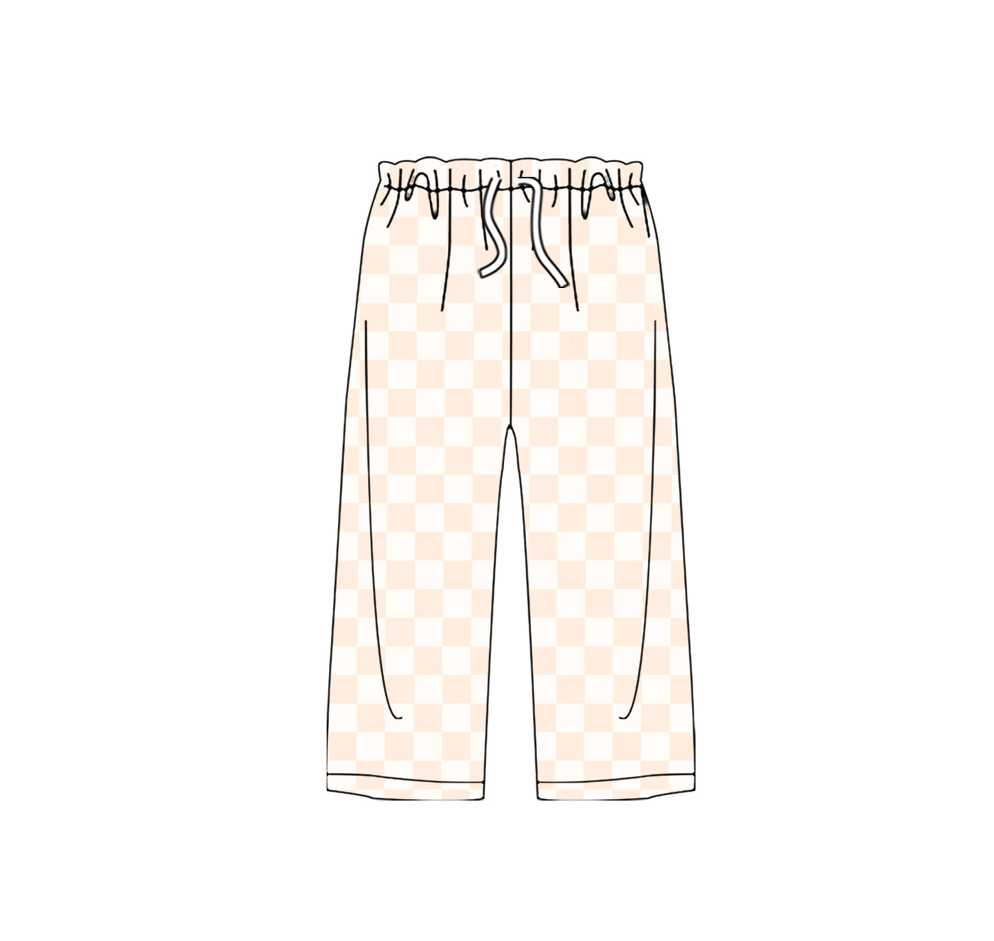 preorder P0728 Khaki Checkered Girls Pants
