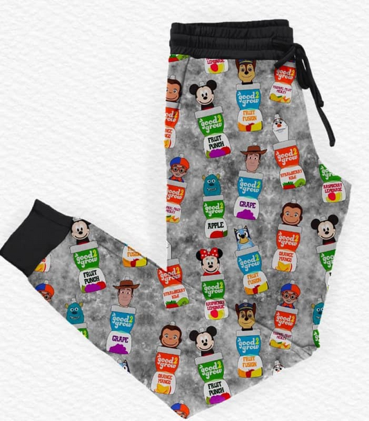 preorder P0748 cartoon toy animals dog grey black adult pants