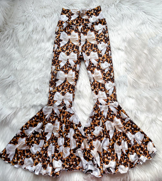preorder P0749 pearl bows leopard adult women pants