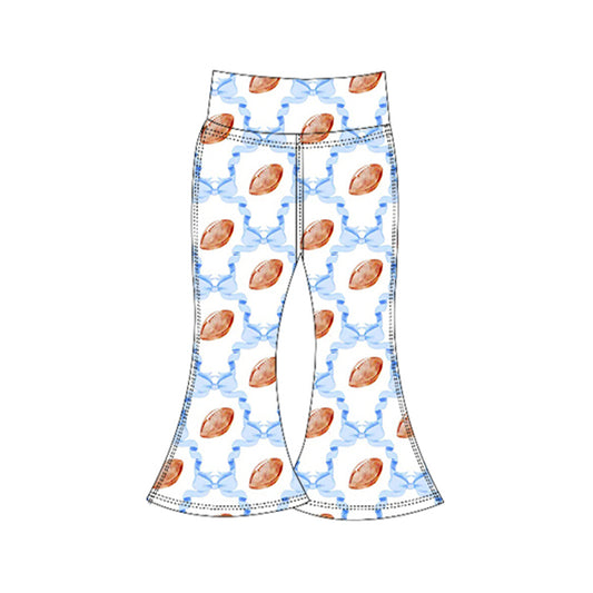 preorder P0779 yoga football blue bows girls pants
