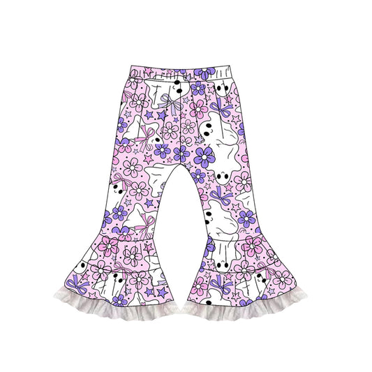 preorder P0784 Halloween spooky flowers purple girls pants