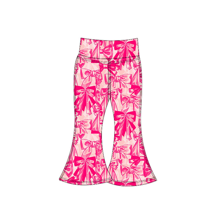 preorder P0789 yoga hot pink bows girls pants