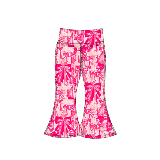 preorder P0789 yoga hot pink bows girls pants