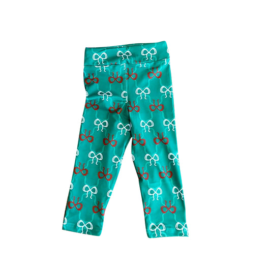 preorder P0791 Christmas bows green girls pants