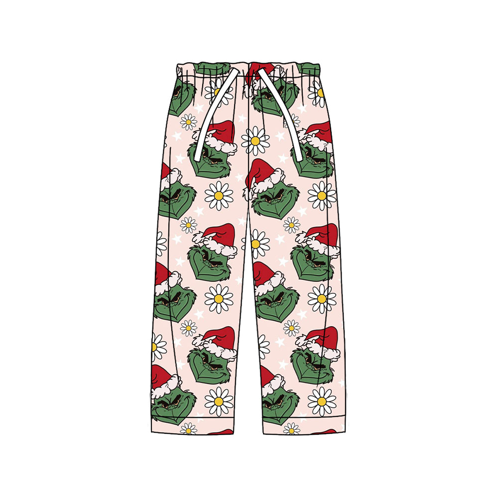 preorder P0803 Christmas green face flowers adult women pants