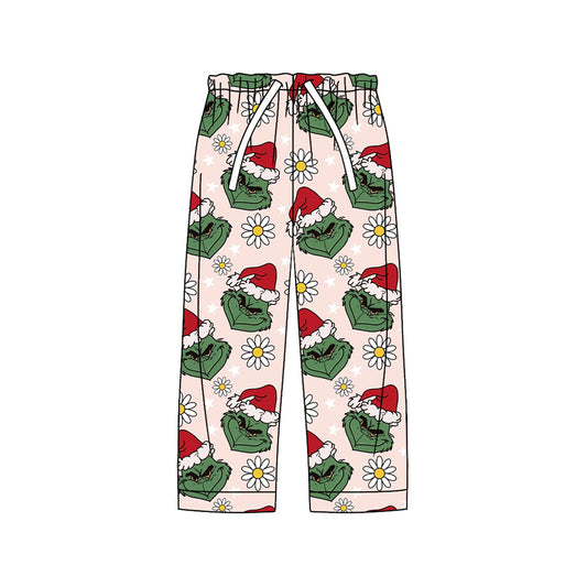 preorder P0803 Christmas green face flowers adult women pants