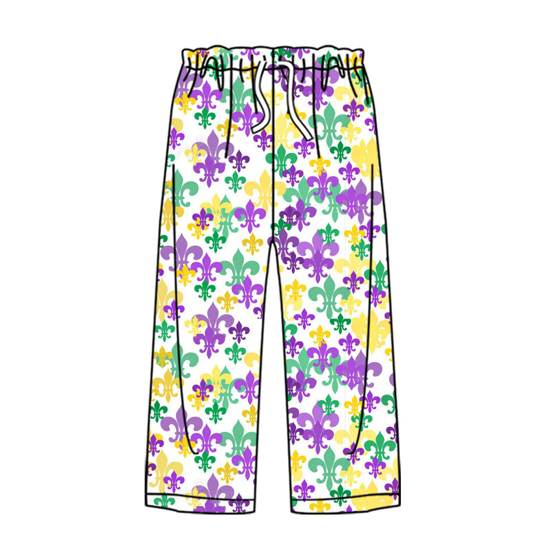 preorder P0863 Mardi Gras yellow green purple adult women pants