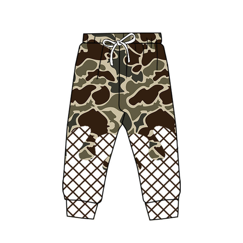 preorder P0866 hunting camo checkered boys pants