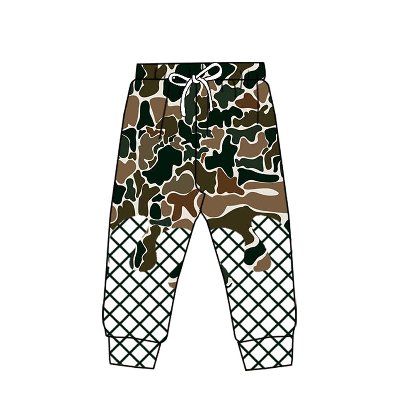 preorder P0867 hunting old school camo checkered boys pants