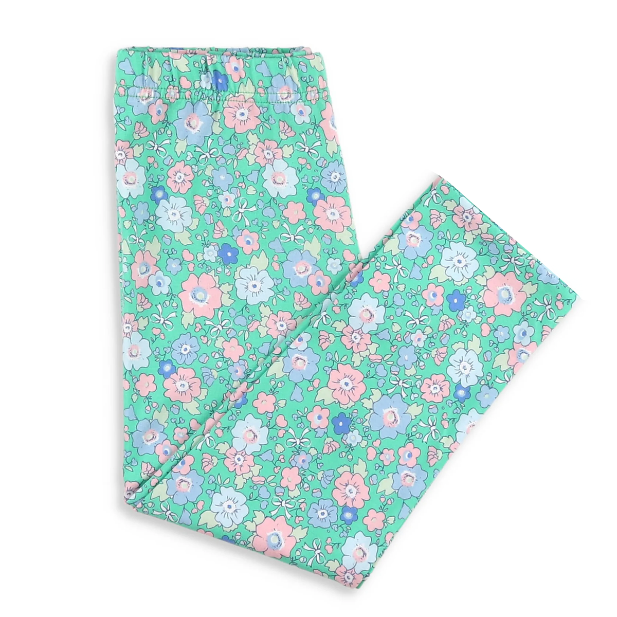 preorder P0874 colorful flowers floral green girls pants