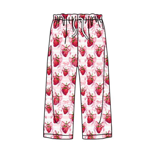 preorder P0877 Valentine's Day strawberry bows red adult women pants