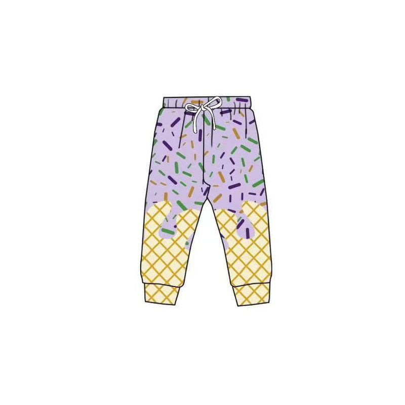 preorder P0884 Mardi Gras sprinkles purple boys pants
