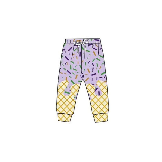 preorder P0884 Mardi Gras sprinkles purple boys pants