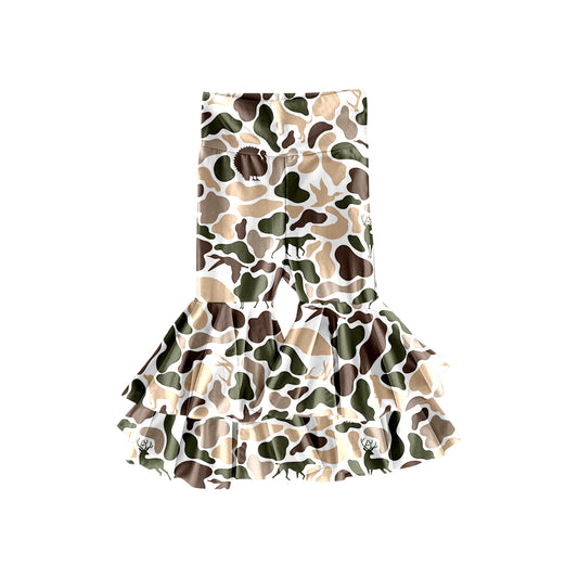 preorder P0889 yoga hunting camo deer dog mallard duck bell-bottom pants girls pants