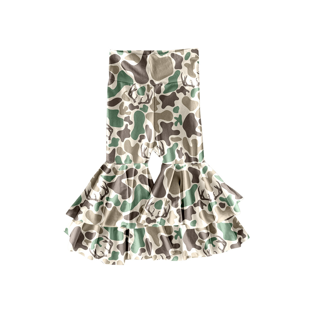 preorder P0890 yoga hunting camo deer bell-bottom pants girls pants