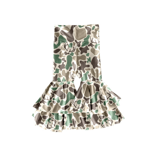 preorder P0890 yoga hunting camo deer bell-bottom pants girls pants