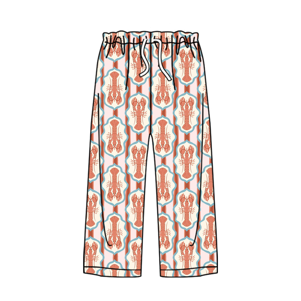 preorder P0905 red crayfish pink blue adult women pants
