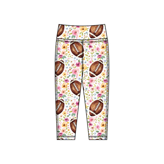 preorder P0919 yoga football colorful flowers girls pants