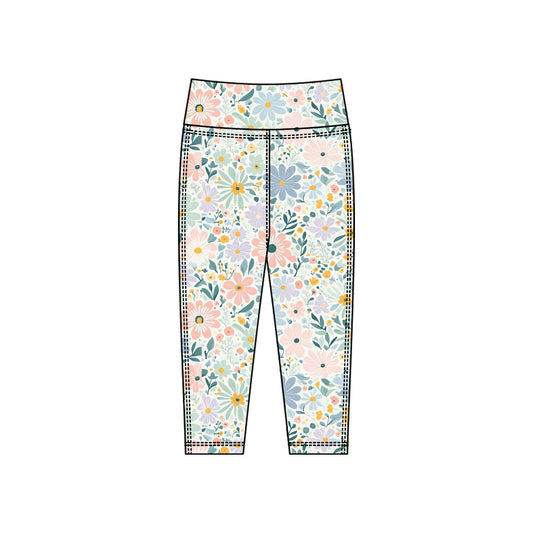 preorder P0921 yoga colorful flowers girls pants