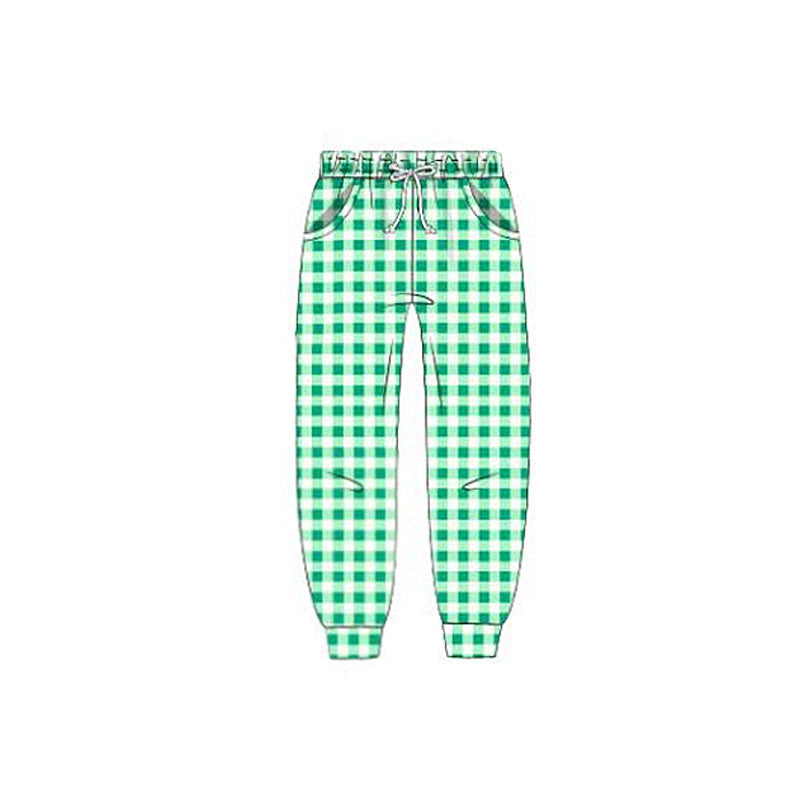 preorder P0952 Green Checkered Boys Pants