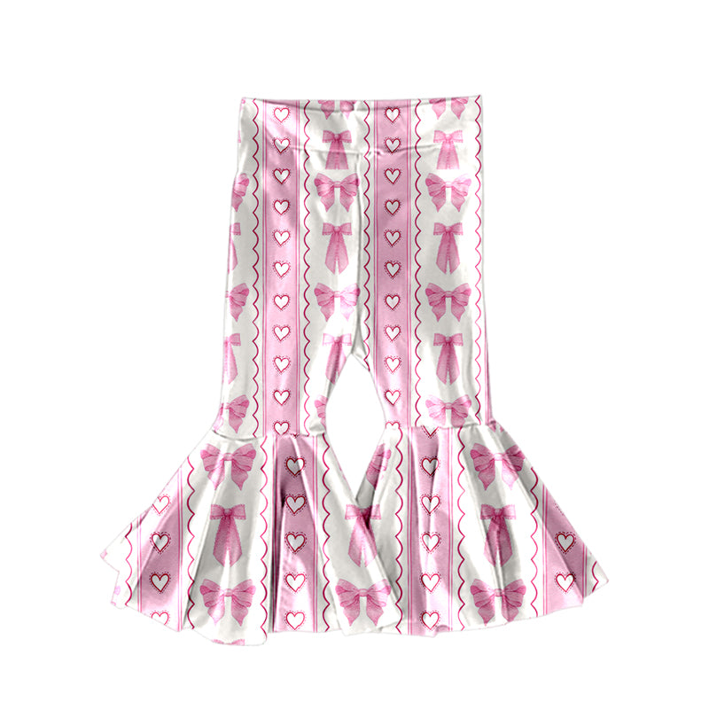 preorder P1006 Valentine's Day Heart Bows Pink Girls Pants
